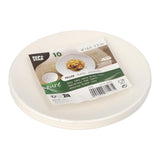 Papstar amuse bordje suikerriet, rond ø14,5cm wit pak a 10 stuks
