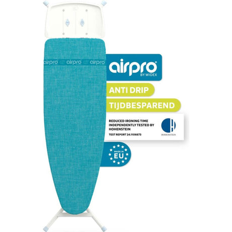 Airpro großes Bügelbrett 120x42cm Leinenoptik türkis