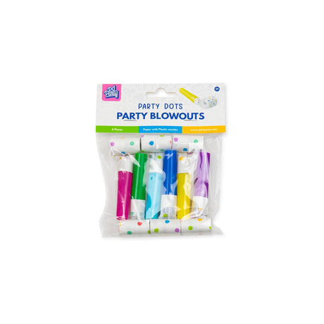 Paperdreams party roltong - party dots - 10cm papier plastic- pak a 6 stuks