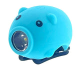 Pexkids Fahrradhupe Schwein mit LED-Lampe USB blau
