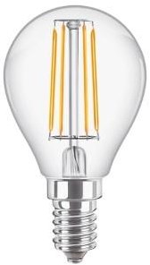 Philips led kogel e14 4,3-40w 2700k filament helder - led3738