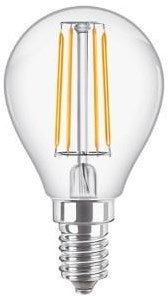Philips led kogel e14 4,3-40w 2700k filament helder - led3738