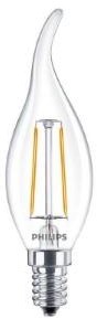 Philips led tipkaars e14 2-25w 2700k filament helder - led3723
