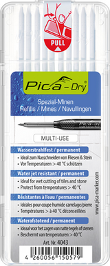 Bild eines Nachfüllsets | 10x weiß | wasserbeständig | adry 4043 | 10 Stifte-Set | 1 Stück - 4043 - 4043