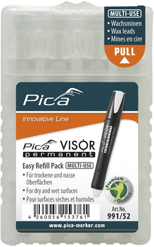 Pica 991 52 Visier permanent nachfüllbar | weiß - pi99152