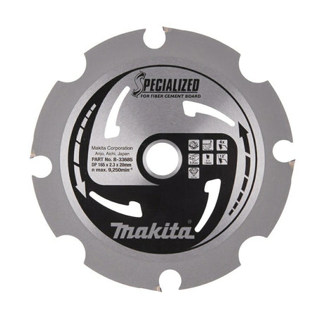 Makita Zubehör Kreissägeblatt | Faserzementplatte | Lochkreis 165x20x2,3 4t 12g - b-33685
