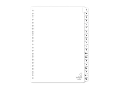 Kangaro Tab A4-Buchstaben, 190 Gramm, weißer 23-Loch-20-teiliger A-Z-Karton