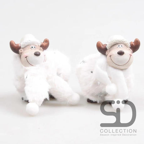 Season inspired decoration eland kerstfiguur terracotta staand zoe gus 7,5x4,5x8cm