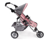 Bayer schicker Puppenwagen Jogging Lola (grau hellrosa)