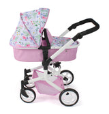 Bayer schicker Puppenwagen Mika Kombi (Blumen weiß rosa)