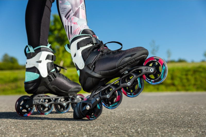 Powerslide Inline Skates Radon Teal 90 Softboat 83A Black MT 38