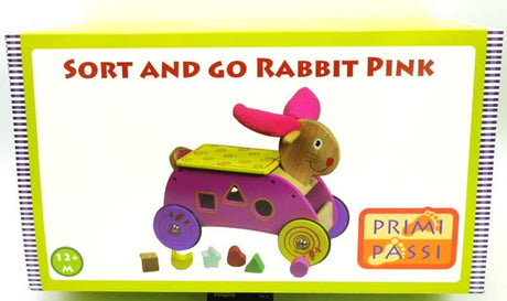 Jonotoys Primi Passi – Holzform und Lauflernkaninchen rosa