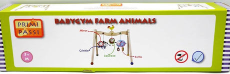 Jonotoys primi passi – hölzernes Baby-Fitnessstudio mit Bauernhoftieren