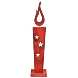 Bild Kerze LED auf Batterie Holz rot 36 cm | 12 Stück