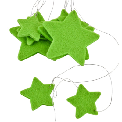 Weihnachtsgirlande Stern Filz grün 100 cm | 24 Stück