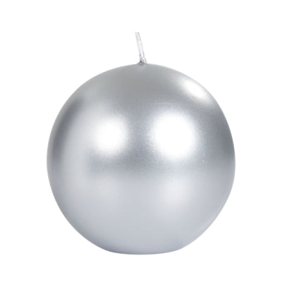 Spaas(r) Kugelkerze metallic silber 8 cm | 12 Stück