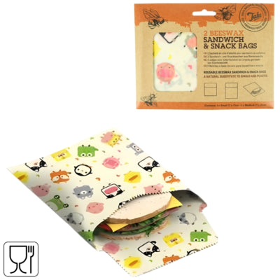 Tala Bienenwachs-Sandwich- und Sandwichbeutel 21 cm 2er-Set | 12 Stück