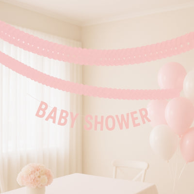 Girlande rund Papier rosa 3 m | 24 Stück