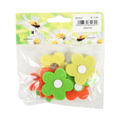Deko Blumen Frühling Filz 4 cm 9 Stück | 50 Stück