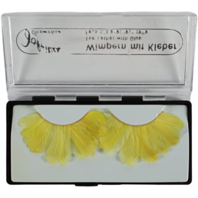 Jofrika Cosmetics künstliche Wimpern Federn gelb 9,5 cm B-Wahl VE500 | 50 Stück