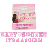 Buchstabengirlande Babyparty „Es ist ein Mädchen rosa“ 2er-Set | 24 Stück