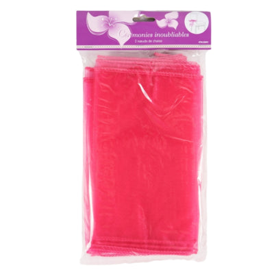 Partydeko Stuhlschleife Organza Fuchsia 2er Set | 24 Stück