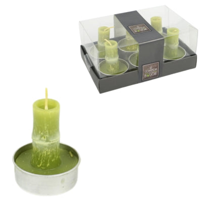 Teelichter Bambus grün 5 cm 6 Stück | 24 Stück