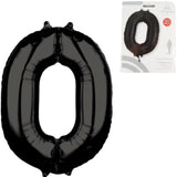 Amscan Folienballon Zahl 0 schwarz 66 cm | 40 Stück