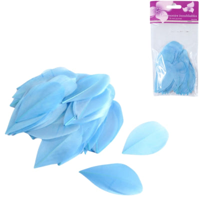 Dekofedern blau 6 cm 96 Stück | 48 Stück