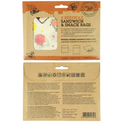 Tala Bienenwachs-Sandwich- und Sandwichbeutel 21 cm 2er-Set | 12 Stück