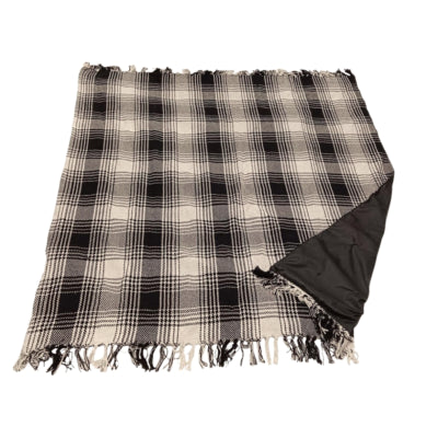 Nehmen Sie ein kariertes Polyback-Picknick-Plaid schwarz und weiß 160 x 160 cm | 10 Stück