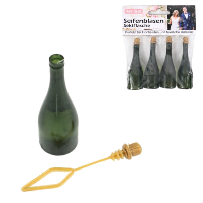 Blasenblasende Champagnerflasche 7,7 cm 4 Stück | 24 Stück