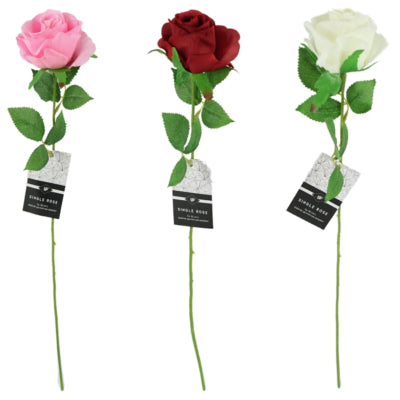 Künstliche Rose 3-fach sortiert | 48 Stück