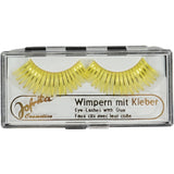 Jofrika Cosmetics künstliche Wimpern gelb Glitzer 9,5 cm B-Wahl | 60 Stück