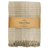 Nehmen Sie ein kariertes Polyback-Picknick-Plaid beige weiß 160 x 160 cm | 10 Stück