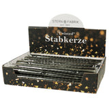 Stern Fabrik Tafelkerze Twist schwarz 2,2 x 25 cm | 36 Stück