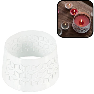 Spaas(r) Kappe für Kerzen geometrisch weiß 8,5 cm | 36 Stück