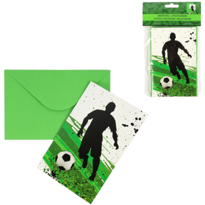 Fußball-Einladungskarten 14 cm 8 Stück | 36 Stück