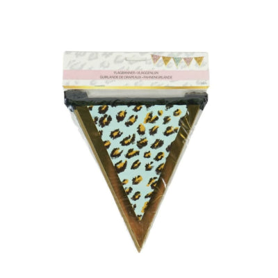 Wimpelkette Funky Leopard 350 cm | 48 Stück