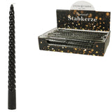 Stern Fabrik Tafelkerze Twist schwarz 2,2 x 25 cm | 36 Stück