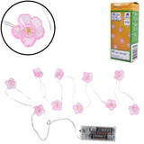 Lichterkette Blumen rosa LED auf Batterie 120 cm | 25 Stück