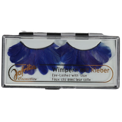 Jofrika Cosmetics künstliche Wimpern Federn blau 9,5 cm B-Wahl VE500 | 50 Stück