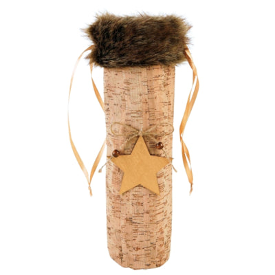 Weihnachtsgeschenktüte Korkoptik braun 38 cm | 36 Stück