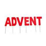 Abi Deko Weihnachtsbuchstabenstecker Advent rot 5 cm | 24 Stück