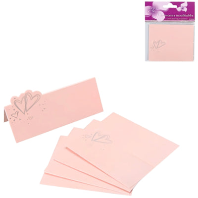 Tischkarten Herz rosa 10 cm 5 Stück | 24 Stück