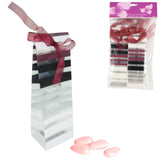 Geschenktüte gestreift bordeaux 15 cm 6 Stück | 24 Stück