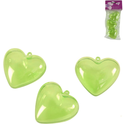 Anhänger Herz grün 6 cm 3er Set | 24 Stück