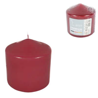 Gala Stumpenkerze Weinrot 10 x 10 cm | 6 Stück