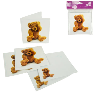 Benachrichtigungskarten Babyparty Teddybär 12 cm 5 Stück | 48 Stück