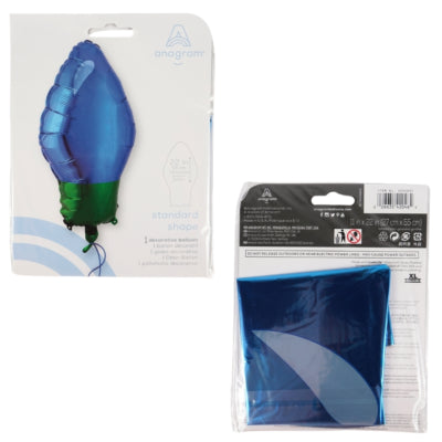 Amscan Folienballon Weihnachtslampe blau 55 cm | 25 Stück